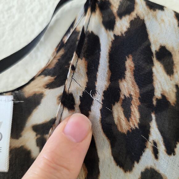 Cato Leopard Animal Print Kimono Sheer Cover Up Women One Size Brown Tan - Picture 7 of 11